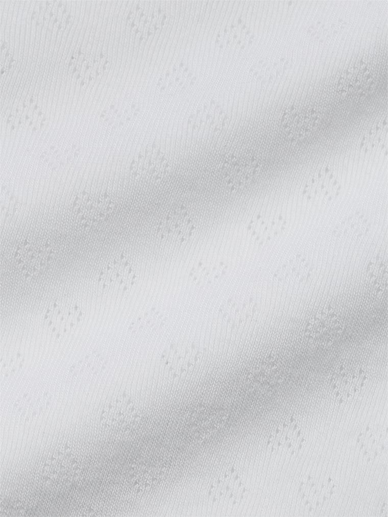 PINK Cotton Heart Pointelle Short Pajama Set, White, detail, 4 of 4