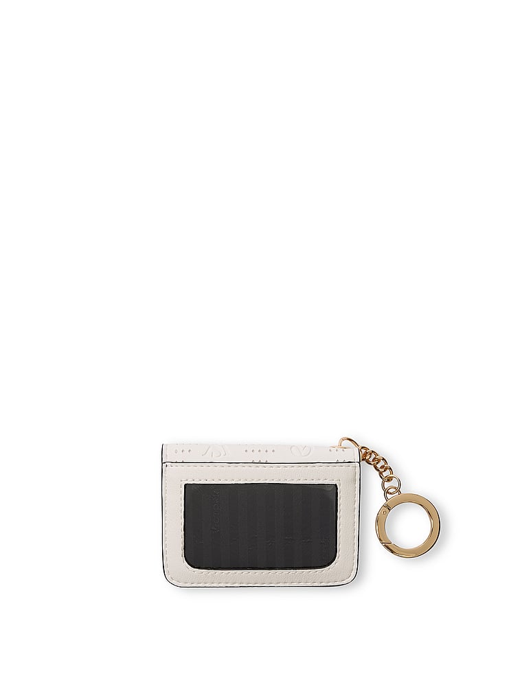 Victoria's Secret, Victoria's Secret Flap Card Case Keychain, White Perforated, onModelBack, 2 of 2