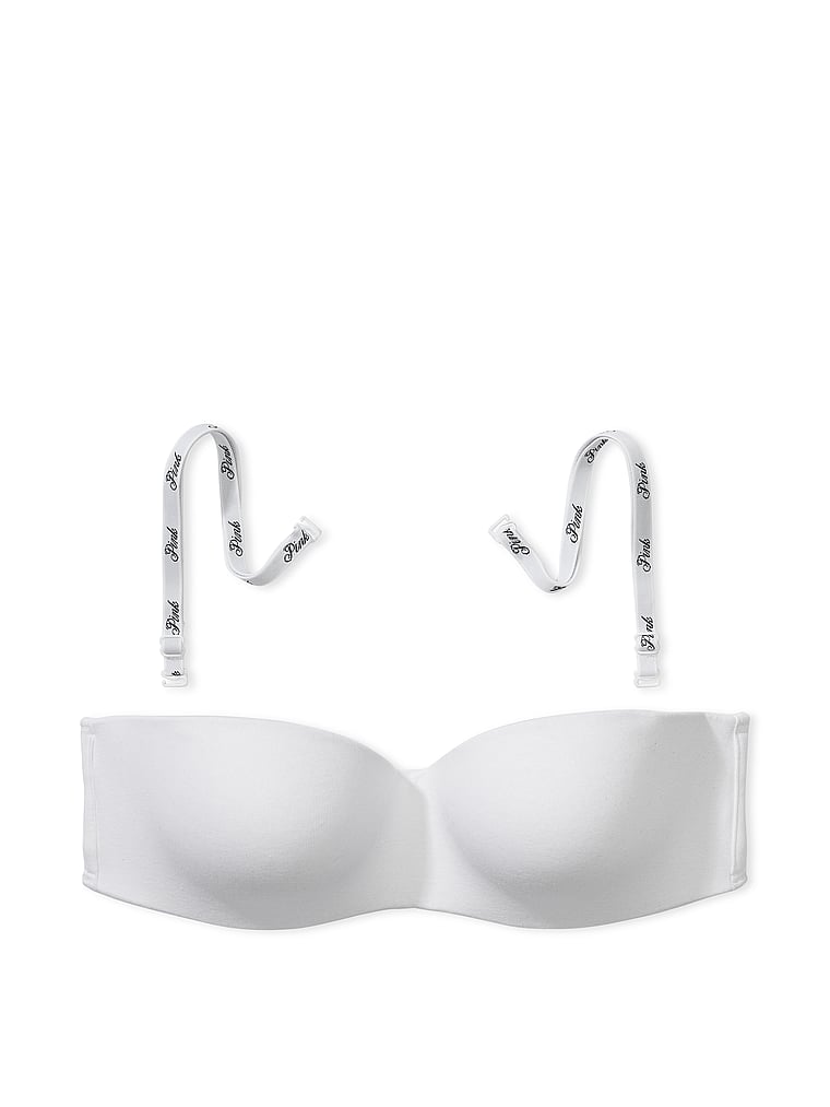 PINK Wear Everywhere Wear Everywhere Push-Up Strapless Bra, Optic White, offModelFront, 3 of 3