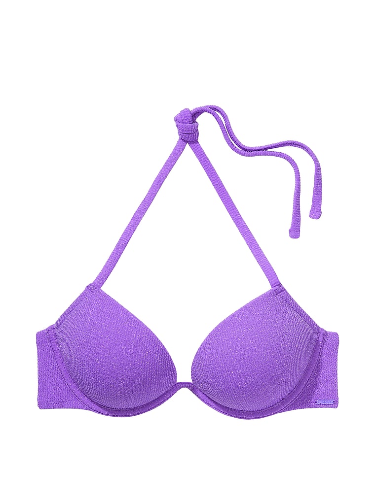 PINK Super Push-Up Underwire Bikini Top, Luscious Lavender, offModelFront, 3 of 4