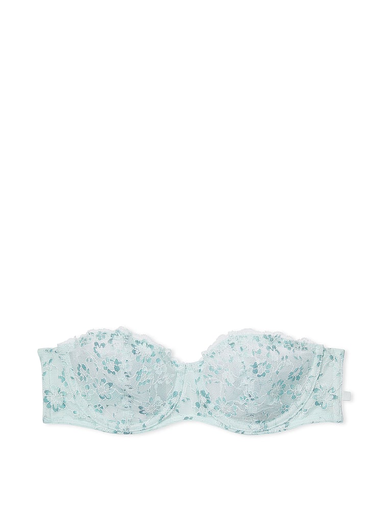 Victoria's Secret, Victoria's Secret Sexy Tee Unlined Lace Strapless Bra, Ballad Blue, offModelFront, 4 of 4