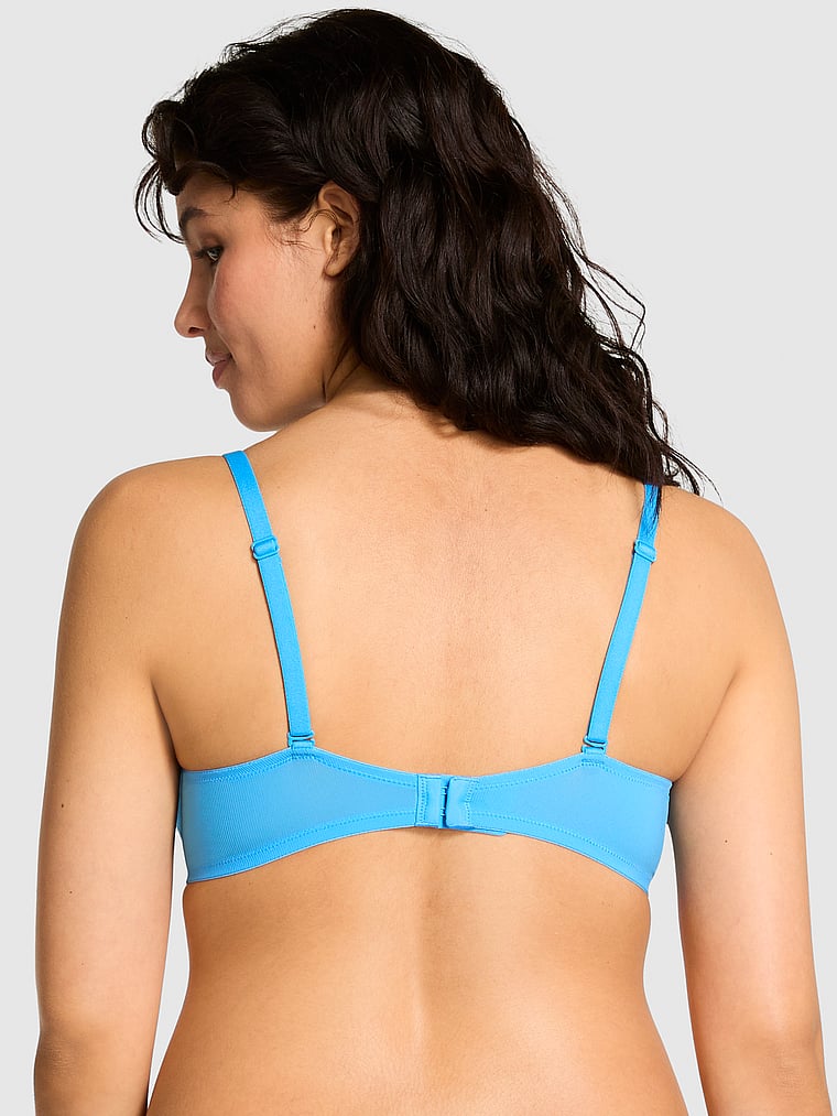 PINK Wear Everywhere Wear Everywhere Push-Up Bra, Castaway Blue, detail, 2 of 5 Isabella is 5'9" or 175cm and wears 36B or Medium