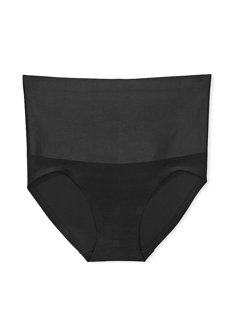 Victoria's Secret, Body by Victoria Smoothing Shimmer Brief Panty, Black, offModelFront, 3 of 4