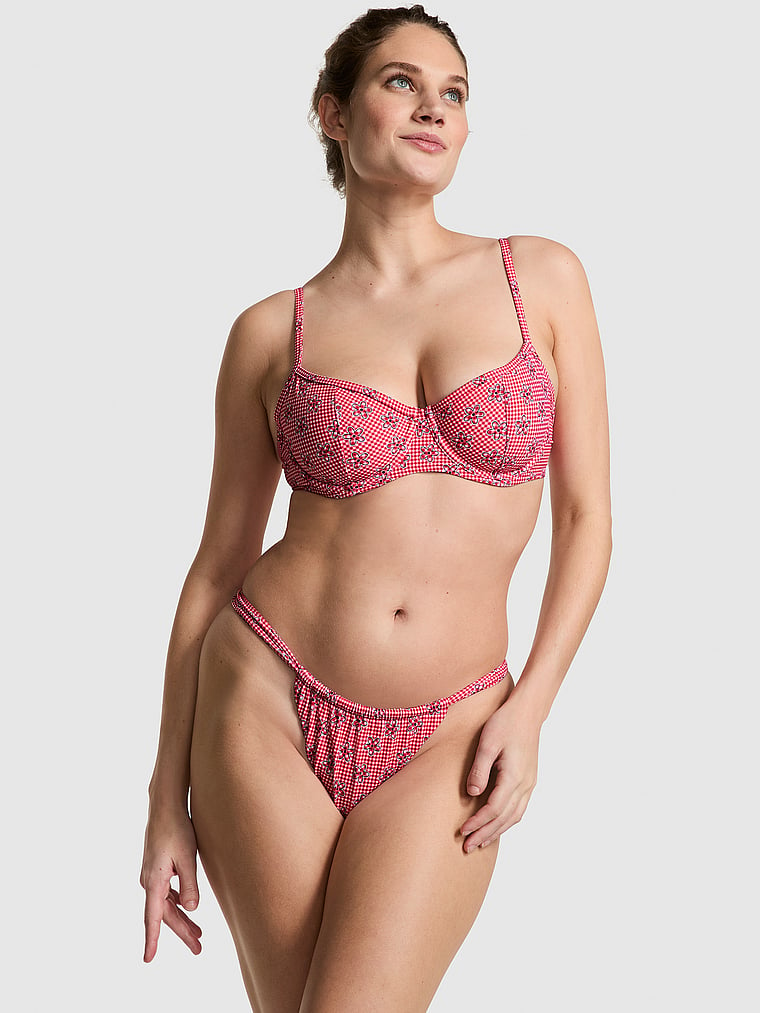 PINK by Frankies Bikinis Buttercup Bikini Top, Ladybug Lane, onModelFront, 1 of 3 Callie is 5'9" and wears 36D or Large
