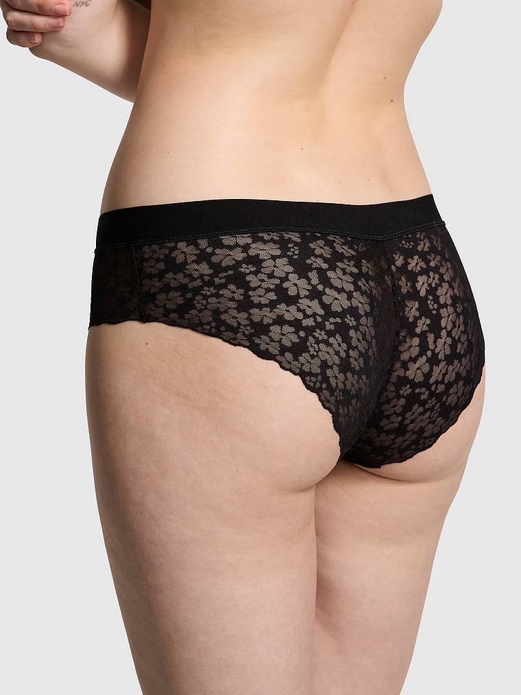 PINK No-Show Hiphugger Panty, Pure Black, onModelBack, 2 of 3 Anabel is 5'8" and wears Small
