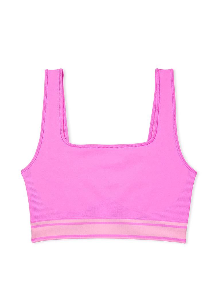 PINK PINK Flip It Seamless Reversible Sports Bra, Pink, offModelFront, 4 of 4