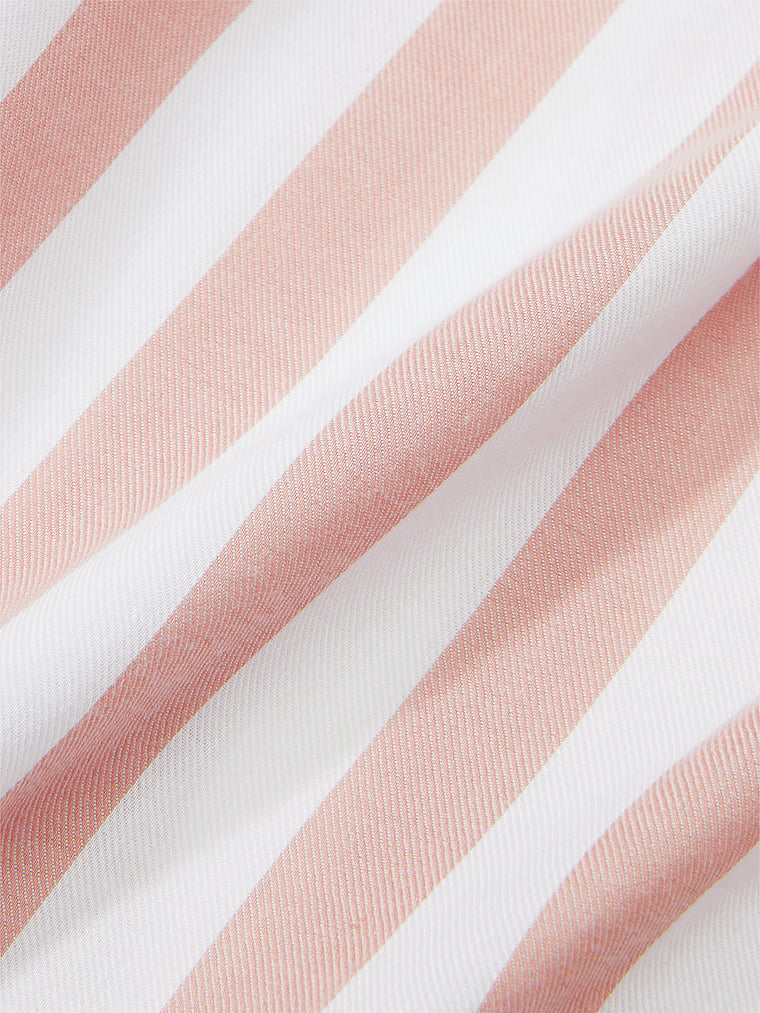 Victoria's Secret, Victoria's Secret Modal-Cotton Sleepshirt, Toasted Sugar Stripes, detail, 4 of 4