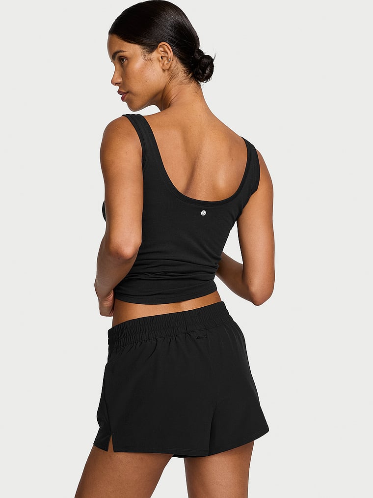 Victoria's Secret, Victoria's Secret Running Shorts, Black, onModelBack, 4 of 4 Daiane is 5'11" and wears Small