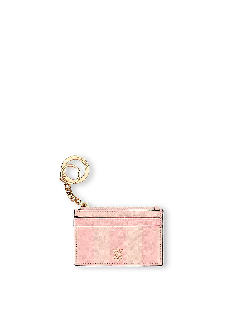 Victoria's Secret, Victoria's Secret The Victoria Card Case Keychain, Iconic Stripe, onModelFront, 1 of 3