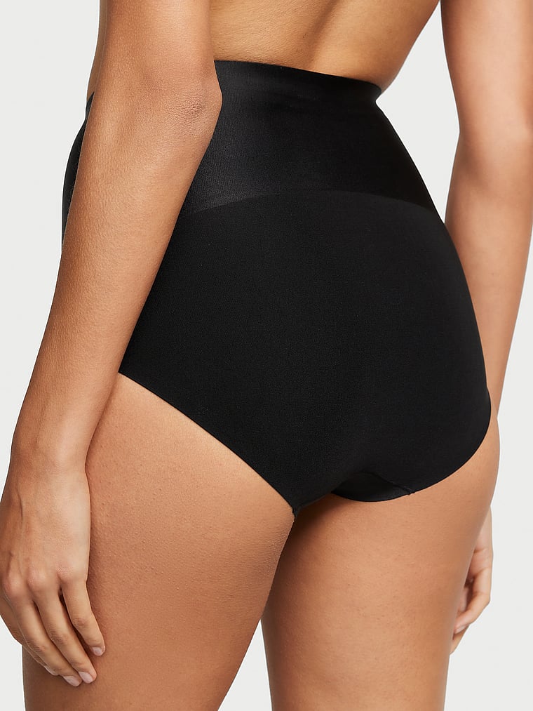 Victoria's Secret, Body by Victoria Smoothing Shimmer Brief Panty, Black, onModelBack, 2 of 4 Madison is 5'9" and wears Small