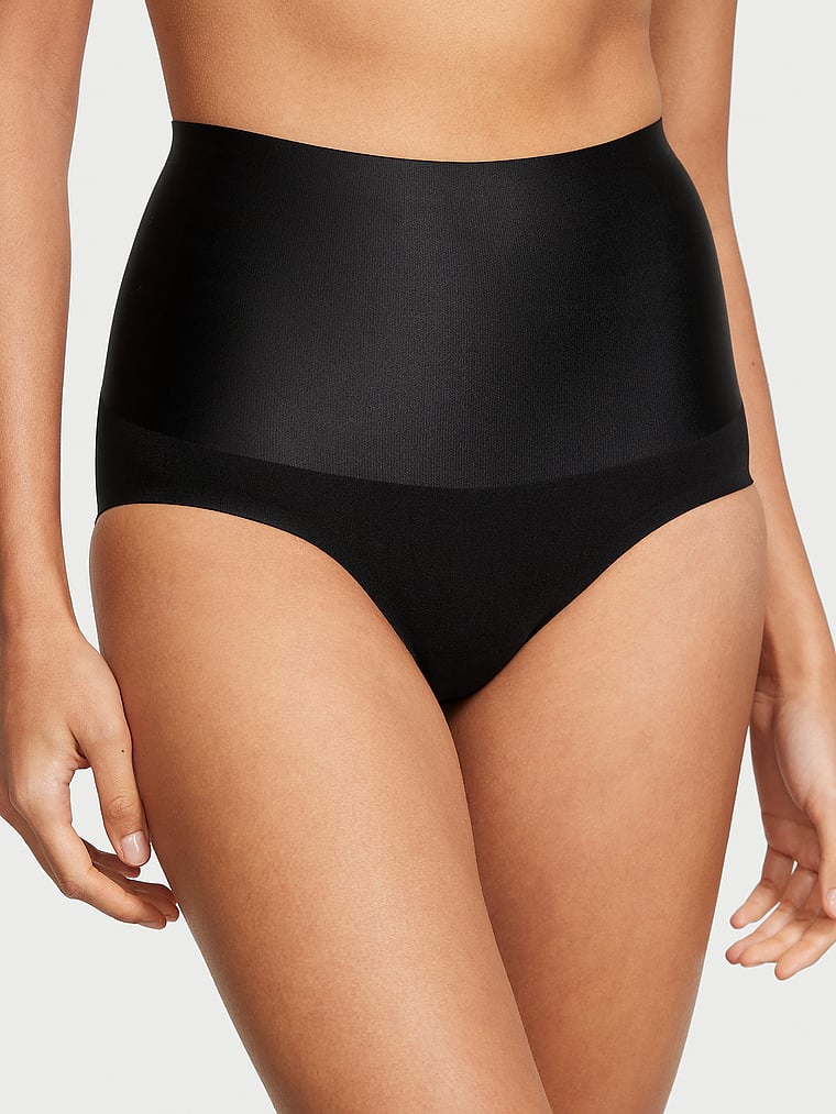 Victoria's Secret, Body by Victoria Smoothing Shimmer Brief Panty, Black, onModelFront, 1 of 4 Madison is 5'9" and wears Small