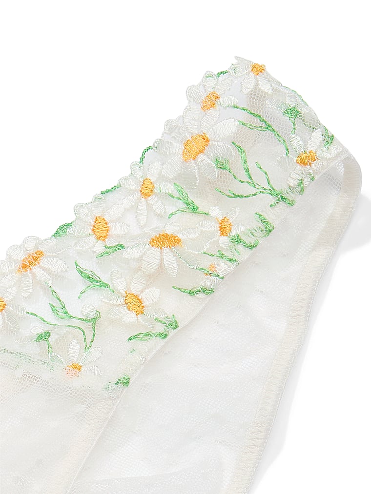 Victoria's Secret, Dream Angels Daisy Chain Embroidery Brazilian Panty, White/Ivory, detail, 5 of 5