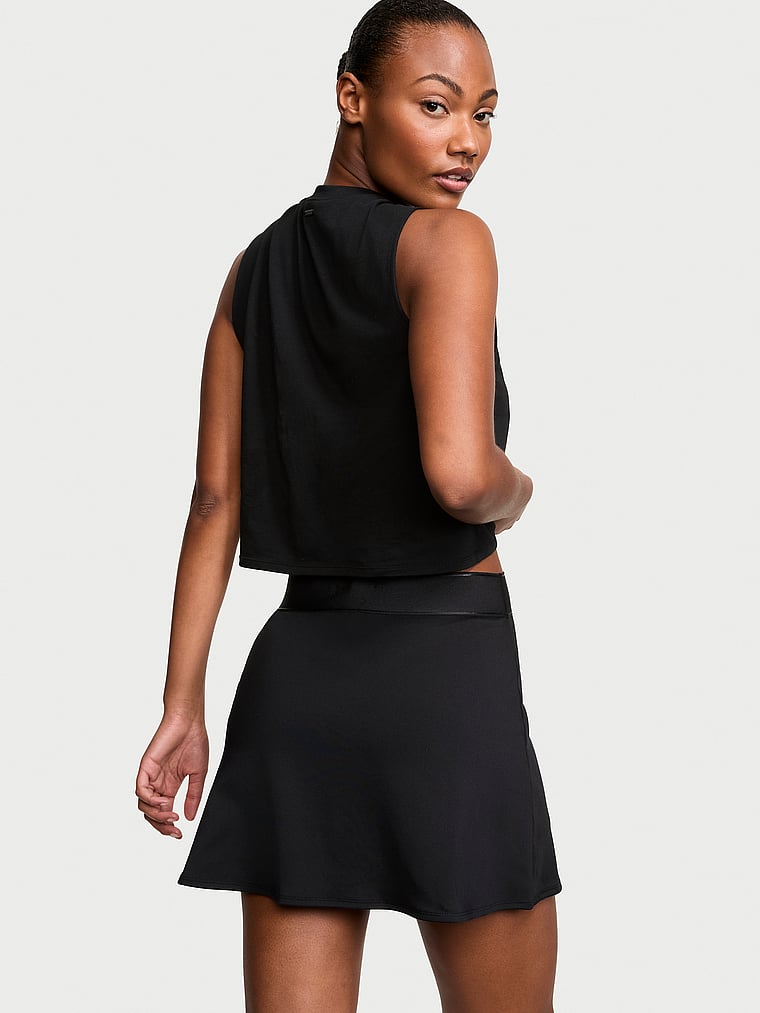 Victoria's Secret, Victoria's Secret Tennis Skirt, Black, onModelBack, 2 of 3 Ange-Marie is 5'10" and wears Small