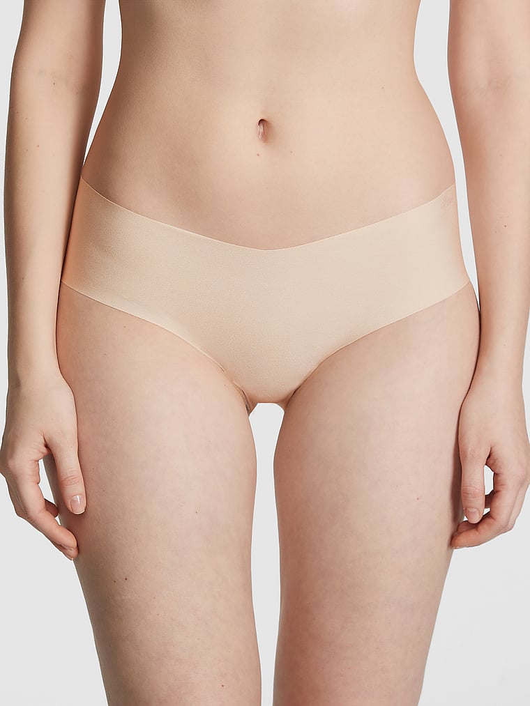 PINK No-Show Cheeky Panty, Marzipan, onModelFront, 1 of 3 Anabel is 5'8" and wears Small