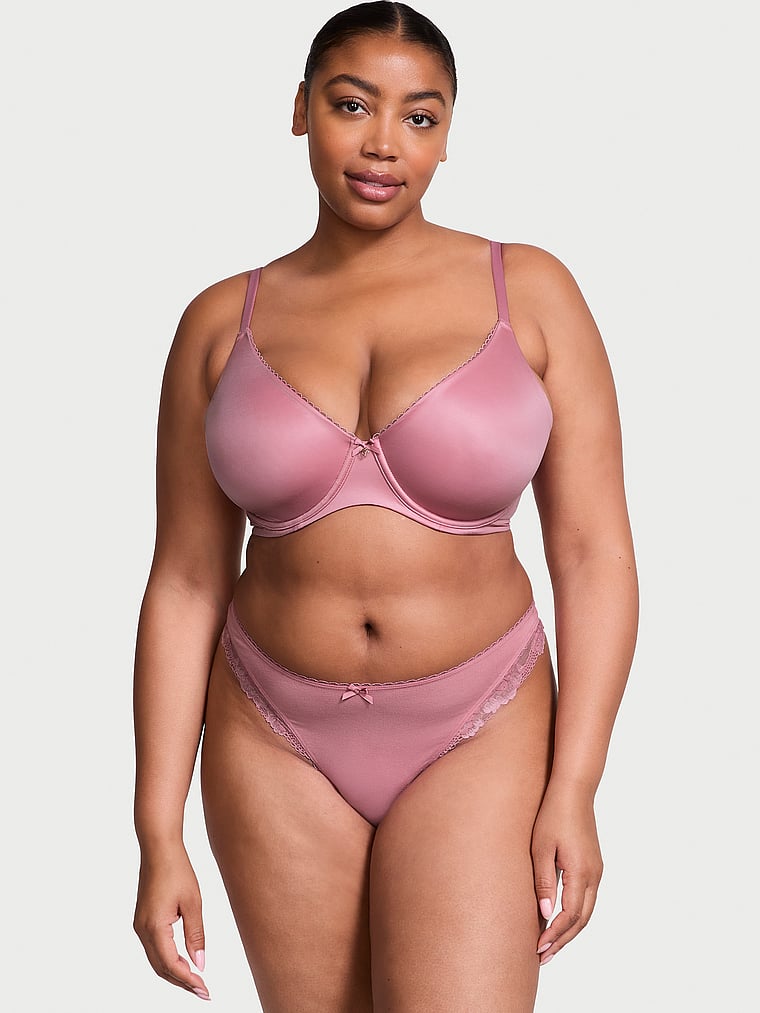 Victoria's Secret, Body by Victoria Invisible Lift Full-Coverage Minimizer Bra, Dusk Mauve, onModelSide, 4 of 4 Brianna is 5'10" and wears 38DD (E) or Extra Large