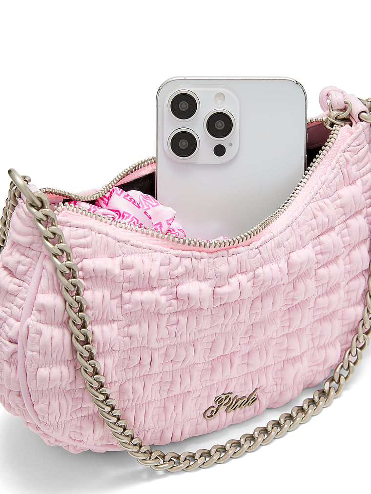 Pink Crescent Shoulder Bag