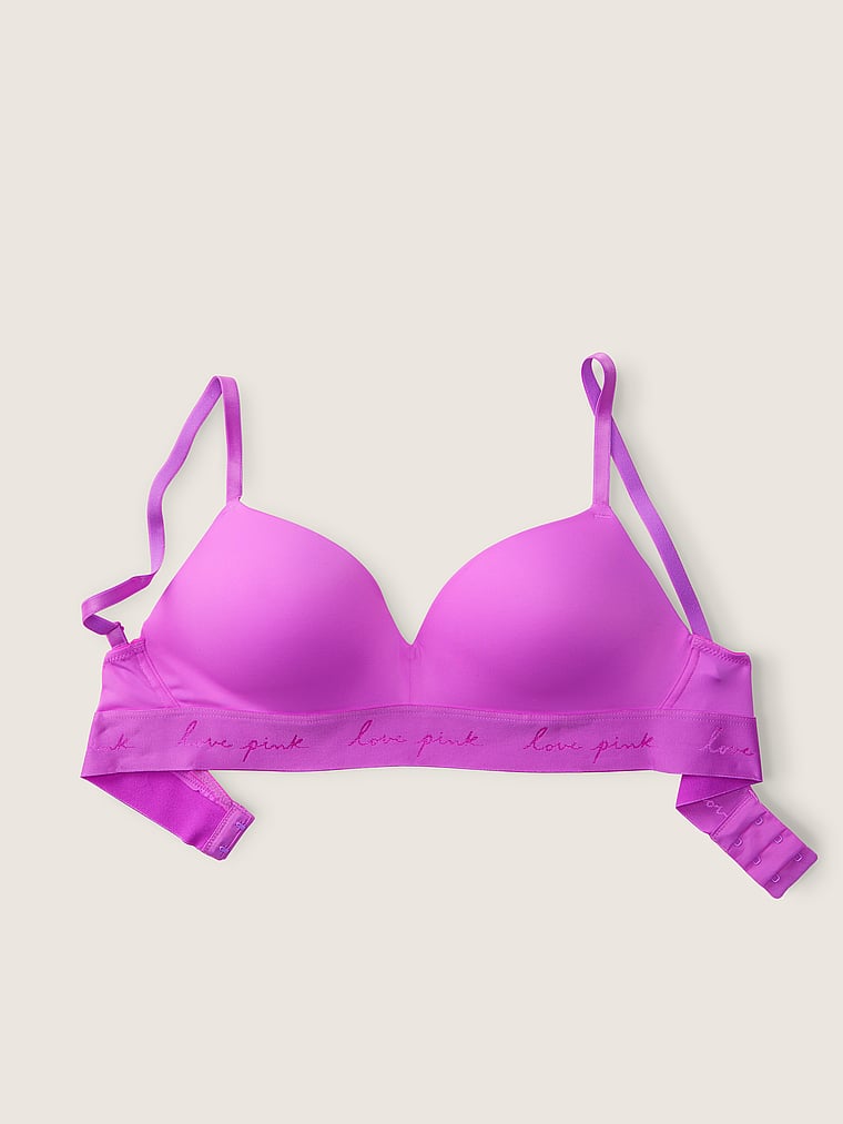 PINK Wear Everywhere Wear Everywhere Wireless Push-Up Bra, House Party, offModelFront, 4 of 5