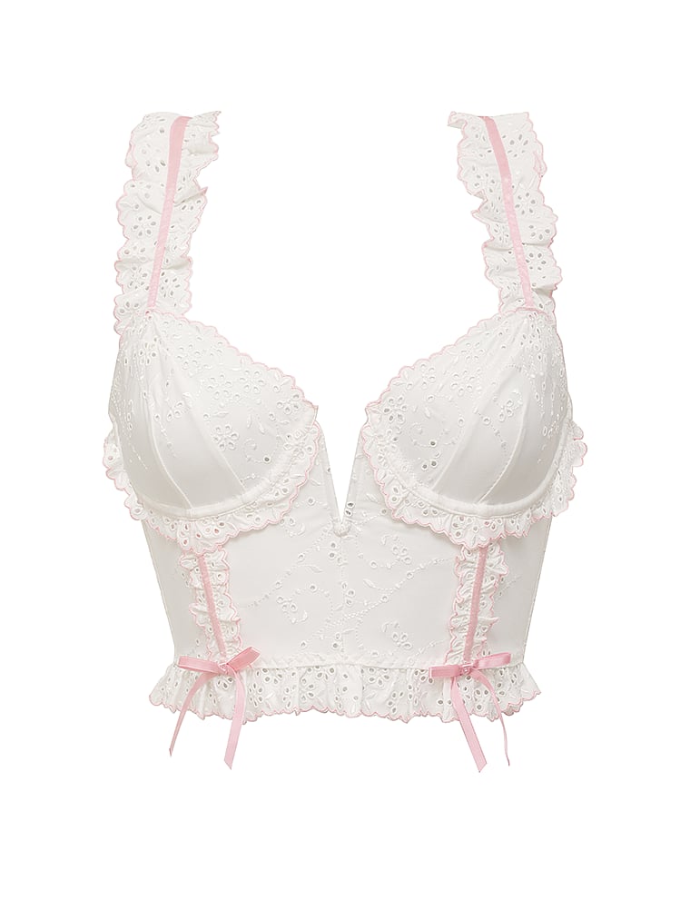 Victoria's Secret, For Love & Lemons Swirl Eyelet Bustier, offModelFront, 4 of 6