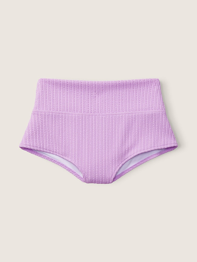 Parte inferior de traje de baño estilo minishort de cintura alta estilo  craquelado - Victoria's Secret