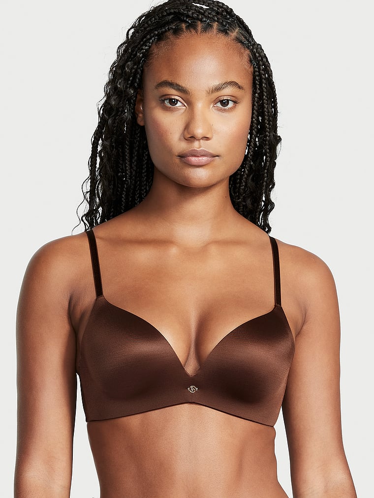 Victoria's Secret, Very Sexy So Obsessed Smooth Wireless Push-Up Bra, Ganache, onModelFront, 1 of 4 Ange-Marie is 5'10" and wears 34B or Small