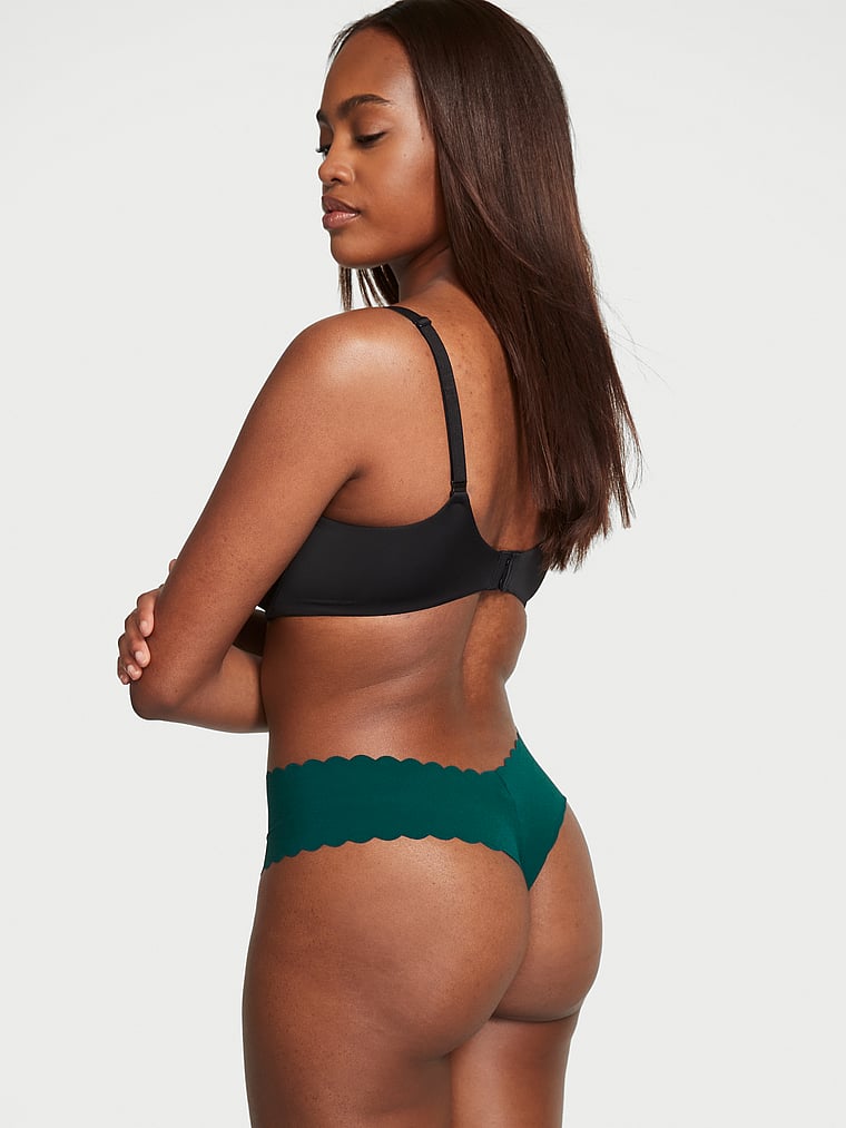 Victoria's Secret, No-Show No-Show Thong Panty, Deepest Green, onModelBack, 2 of 4 Maya is 5'11" and wears Large