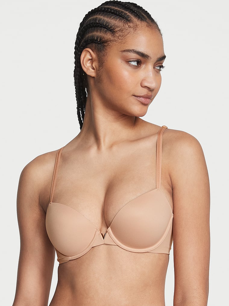 Victoria's Secret, Love Cloud Smooth Lightly Lined Demi Bra, Praline, onModelFront, 1 of 4 Anyeline is 5'10" and wears 34B