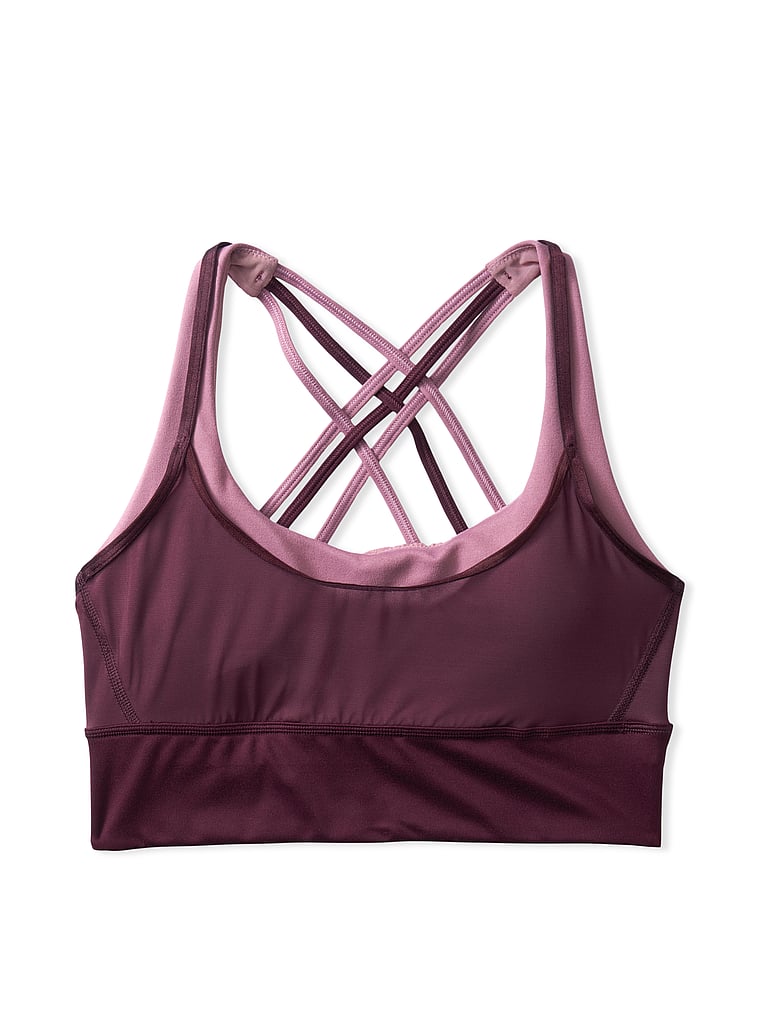 Brasier deportivo con diseño largo, bloque de colores y tiras en la espalda  - Victoria's Secret
