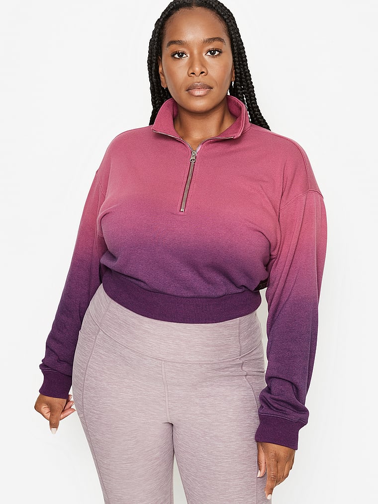 Sudadera elastizada de polar con media cremallera y cuello alto –  Victoria's Secret – vs
