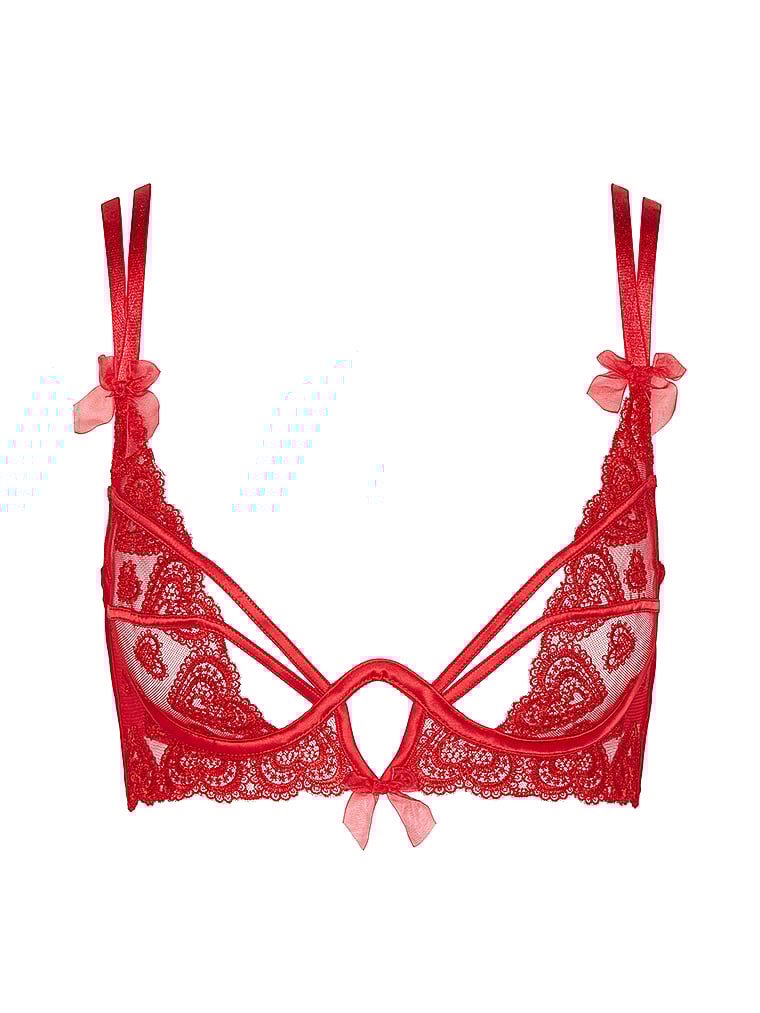 Victoria's Secret, For Love & Lemons Lace Heart Embroidery Bra, offModelFront, 4 of 6