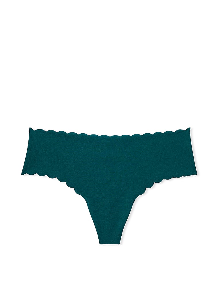 Victoria's Secret, No-Show No-Show Thong Panty, Deepest Green, offModelFront, 3 of 4
