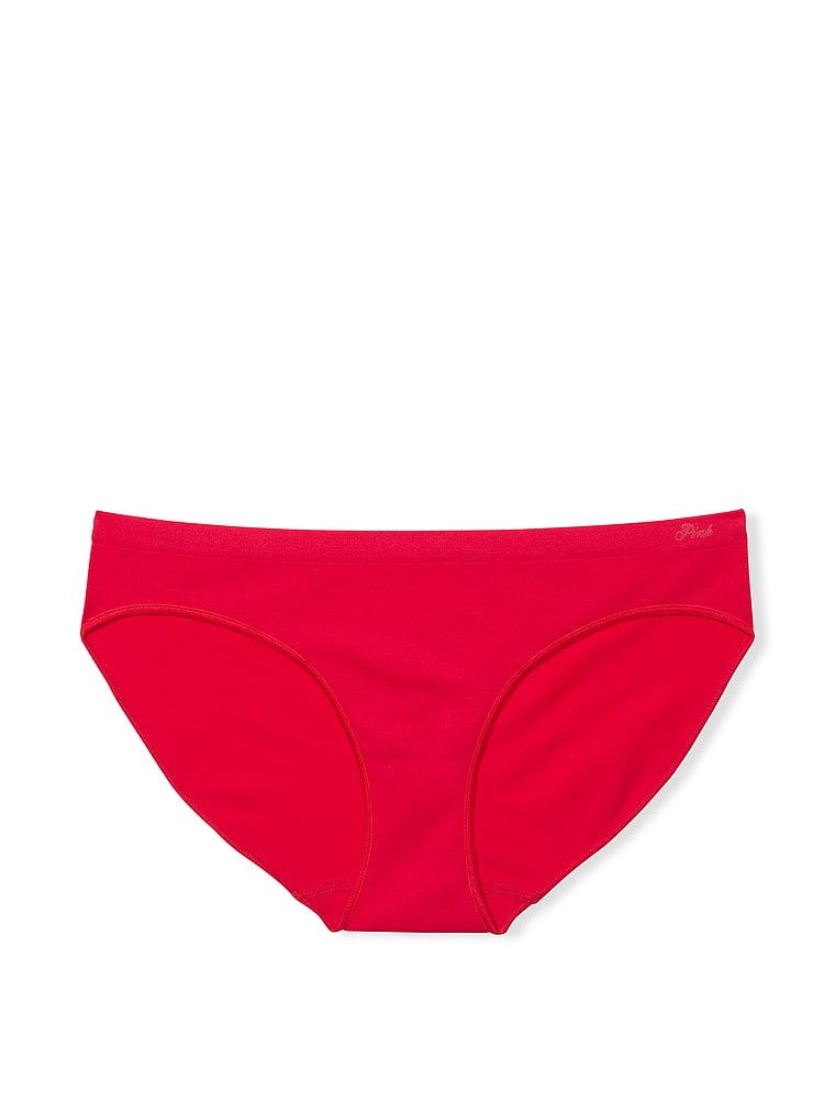 PINK Seamless Bikini Panty, Red Pepper, offModelFront, 3 of 4