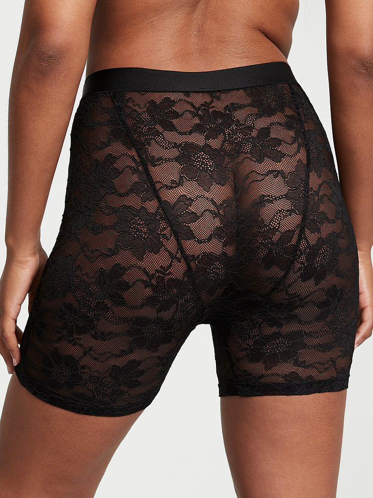 Victoria's Secret, Very Sexy Monogram Shine Patch Lace Boxer Brief, Black, onModelBack, 2 of 4 Naae is 5'10" and wears Large