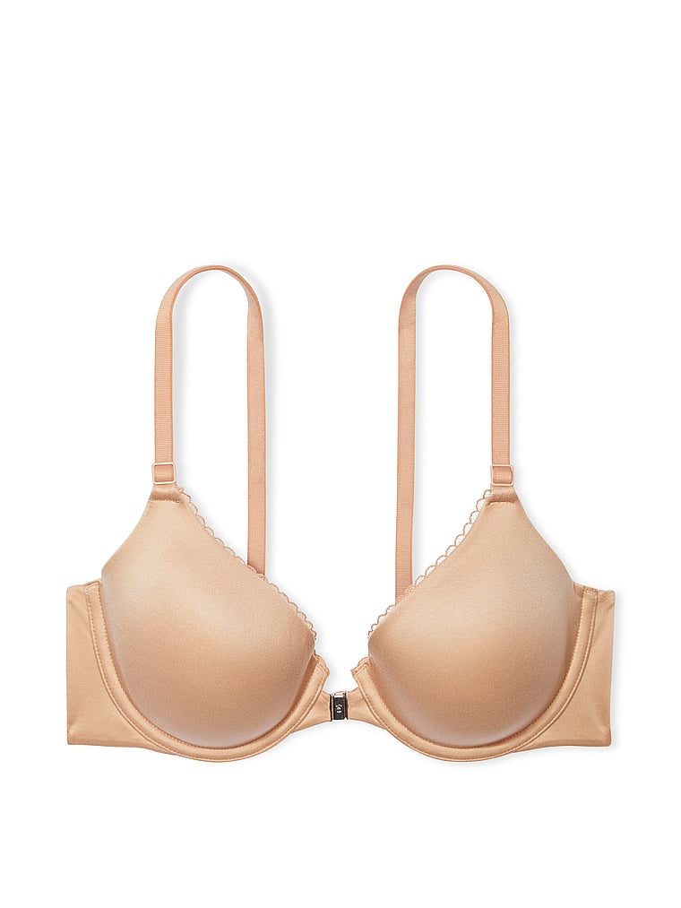 Victoria's Secret, Body by Victoria VS Adaptive Lightly Lined Front-Close Full Coverage Bra, Praline, offModelFront, 4 of 5